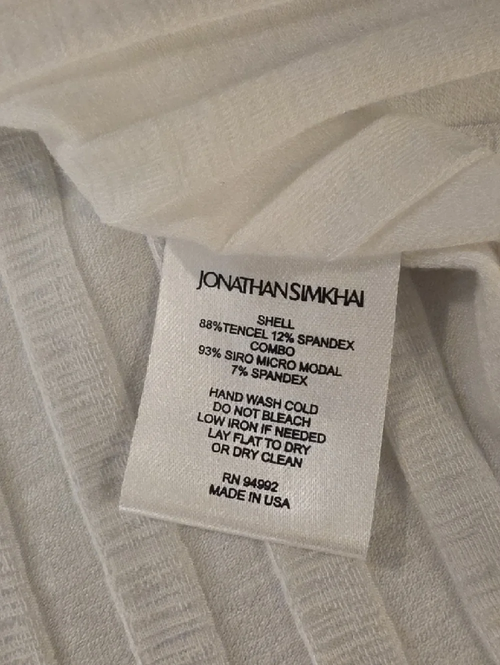 Jonathan Simkhai Cream Ribbed Polo Top size L new with tags - Picture 9 of 9